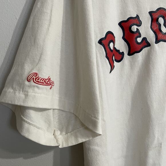 Vintage Rawlings Boston Red Sox Front Button Baseball Shirt Jersey Size XL White - Picture 5 of 9